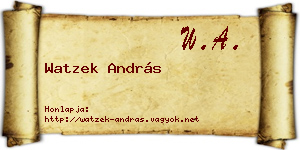 Watzek András névjegykártya