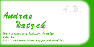 andras watzek business card